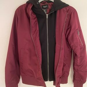 Forever 21 Burgundy Bomber Jacket (Like New)